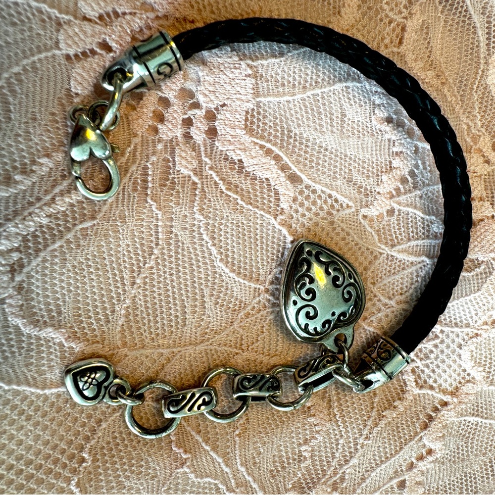Brighton black leather adjustable bracelet